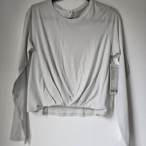 lululemon athletica Soft Gray Twist Front Long Sleeve Top